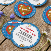 Bierdeckel Einladung Oktoberfest | Bayrische Party Einladungskarte für Wiesn Feier