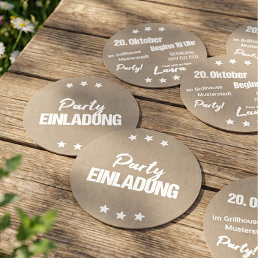 Bierdeckel Einladung: Rustikal - Individuelle Einladung