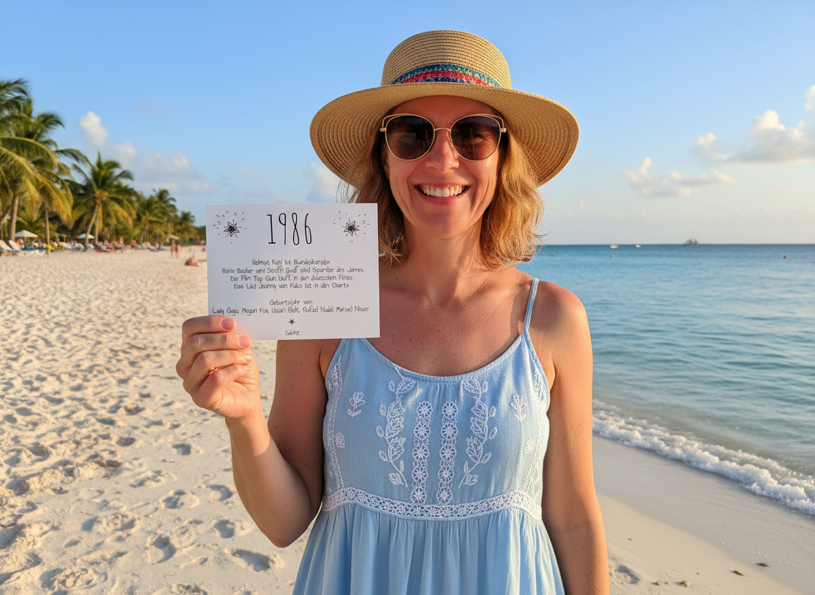 Einladung zum 40. Geburtstag:  Ereignisse aus dem Jahr 1986 - weiß