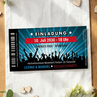 Einladung Hochzeit Ticket – Stilvolle Einladungskarten Hochzeit Party - Individuelle Einladung