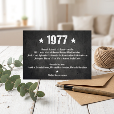 Einladung zum 50. Geburtstag 1977 – personalisierbar | Individuelle Einladung