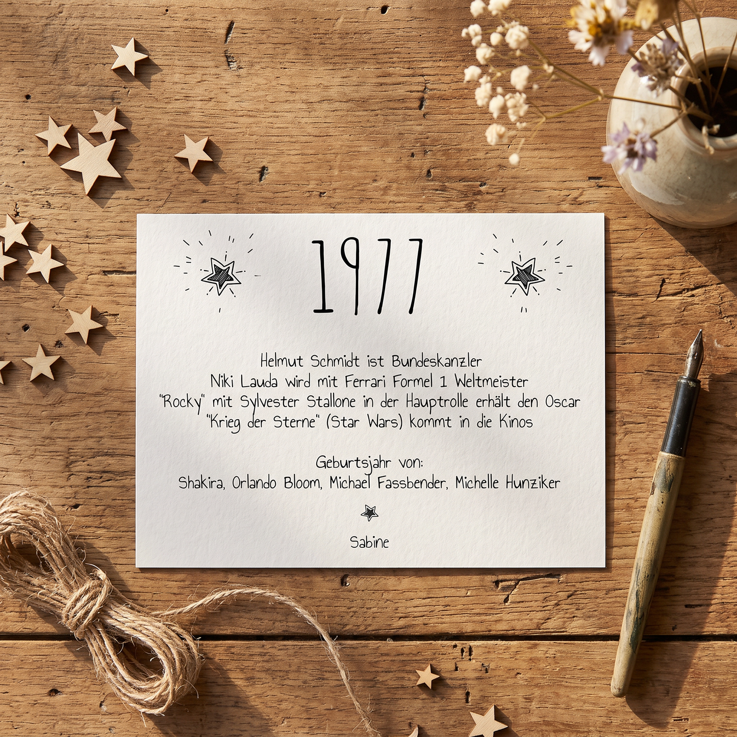 Einladung zum 50. Geburtstag 1977 – personalisierbar | Individuelle Einladung