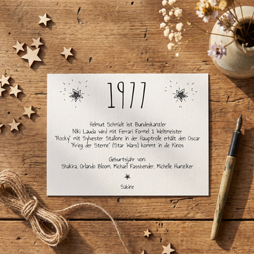 Einladung zum 50. Geburtstag 1977 – personalisierbar | Individuelle Einladung