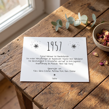 Einladung zum 70. Geburtstag 1957 – personalisierbar | Individuelle Einladung