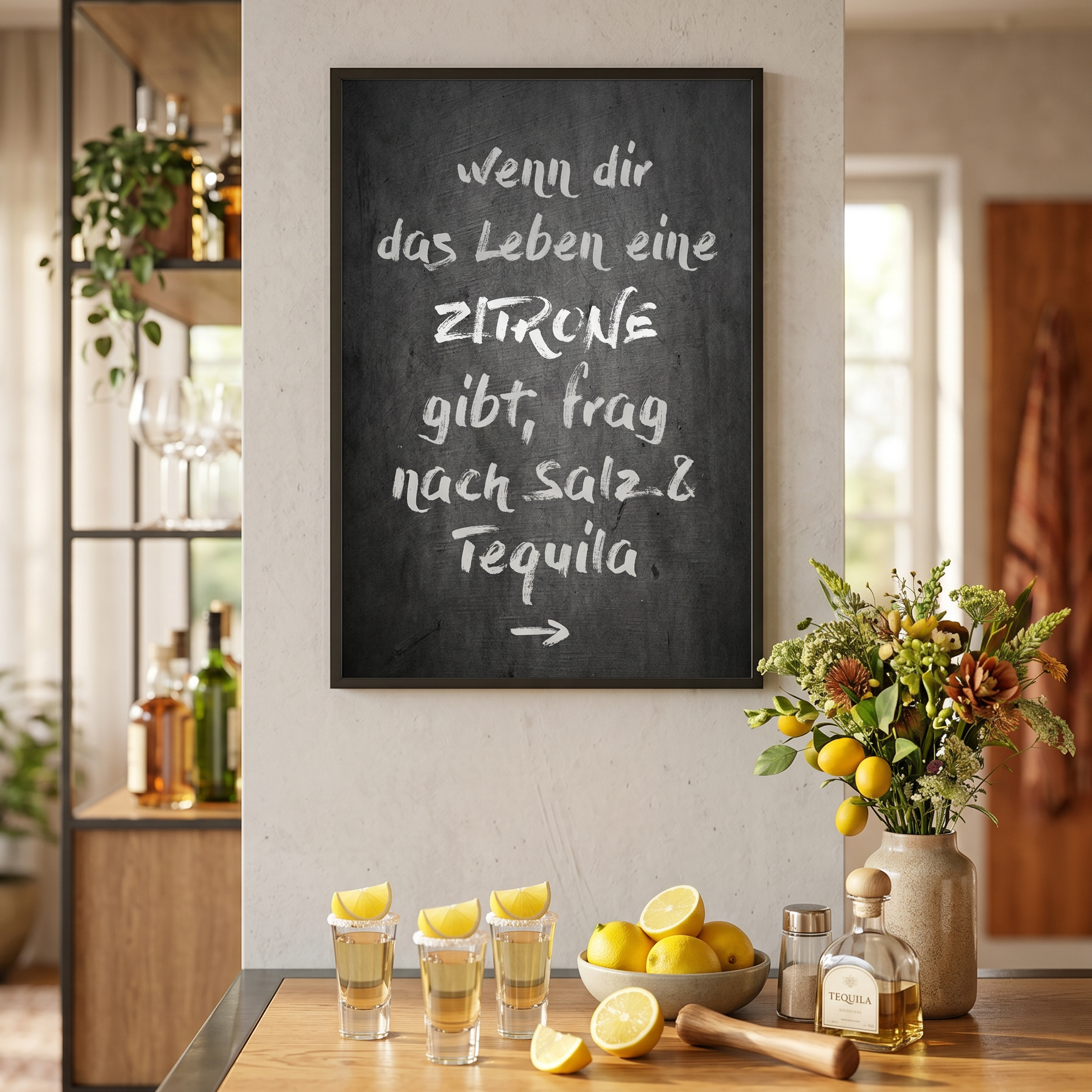 Kunstdruck Poster Tequila – Lustiger Spruch DIN A4 Kunstdruck mit Humor - Individuelle Einladung