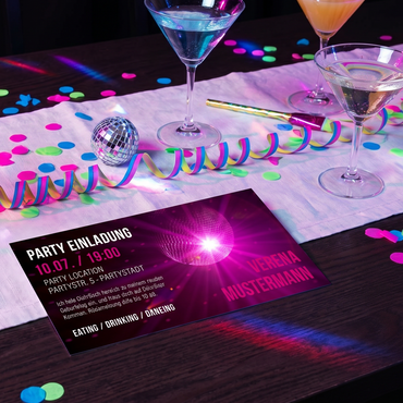 Einladung zum Geburtstag: Discokugel - Individuelle Einladung