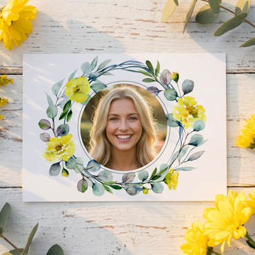 Einladung zum Geburtstag – Florale Einladungskarte mit Foto Frühlingsduft | Stilvolle Karte - Individuelle Einladung