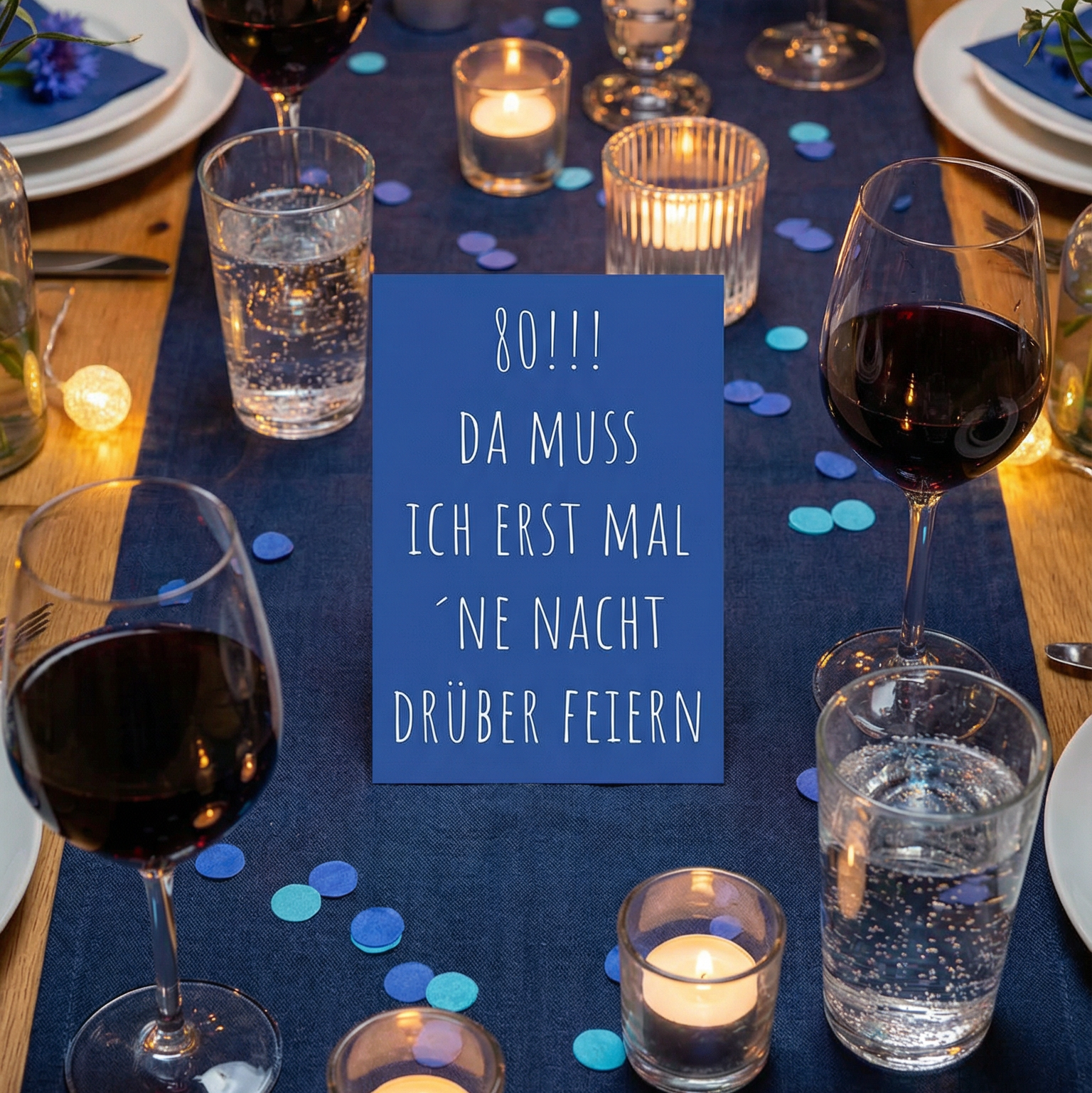 Einladung zum 80. Geburtstag: Da muss ich erst mal ´ne Nacht drüber feiern - Individuelle Einladung