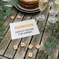 Einladung zum 70. Geburtstag: Scrabble - Individuelle Einladung