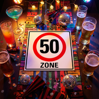 Einladung zum 50. Geburtstag: Verkehrsschild 50 Zone - Individuelle Einladung