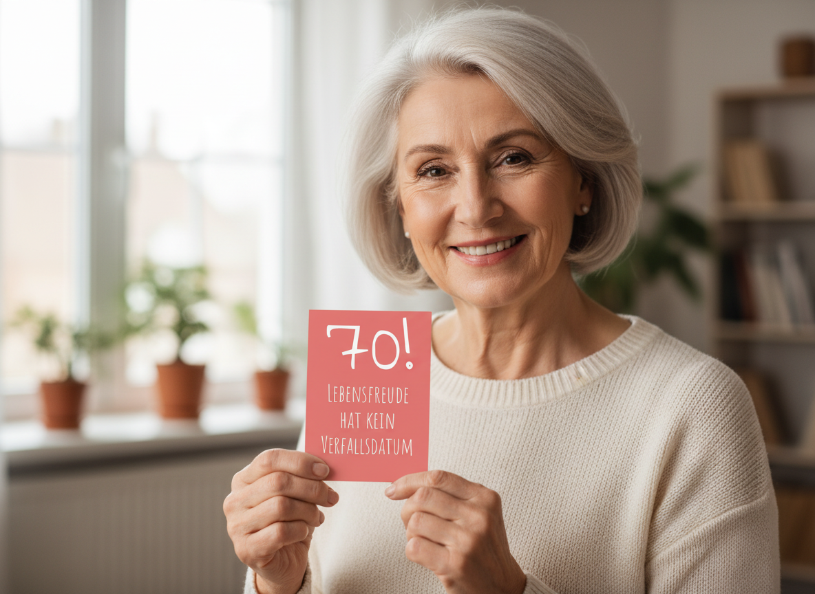 Einladung zum 70. Geburtstag: Lebensfreude hat kein Verfallsdatum! - Individuelle Einladung