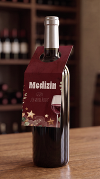 Flaschenanhänger Geburtstag „Medizin gegen Ich werde älter“ – Lustiger Geburtstagsgruß