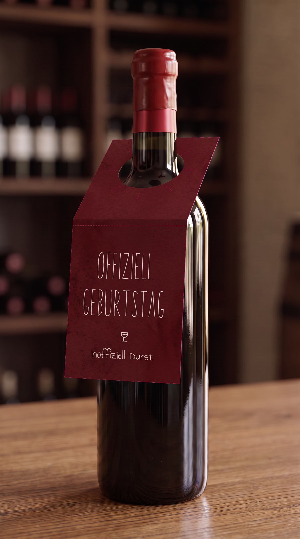 Flaschenanhänger Geburtstag „OFFIZIELL GEBURTSTAG. INOFFIZIELL DURST.“