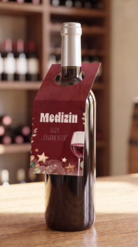 Flaschenanhänger Geburtstag „Medizin gegen Ich werde älter“ – Lustiger Geburtstagsgruß