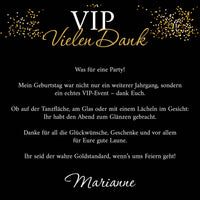 Danksagung Geburtstag: VIP Party