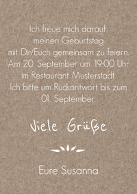 Rustikale Einladung zum 50. Geburtstag mit Foto