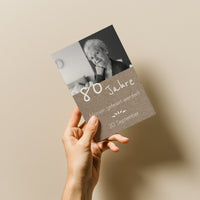 Rustikale Einladung zum 80. Geburtstag mit Foto