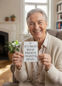 Glückwunsch Postkarte – Lustige Geburtstagskarte mit Bürgermeister Spruch, DIN A6 Format - Individuelle Einladung