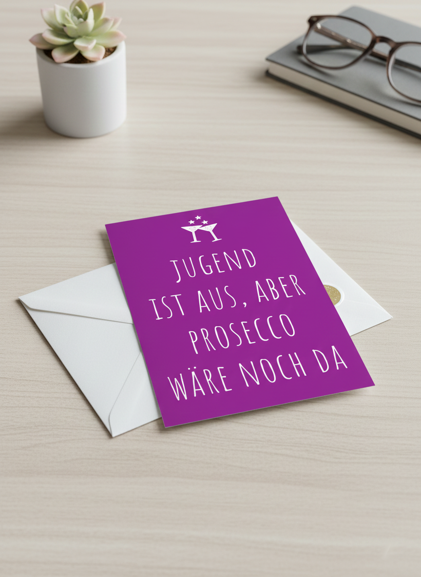 Einladung zum Geburtstag: Prosecco - Individuelle Einladung