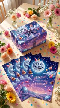 Lustiges Geschenkpapier Set 5 Bögen PARTY night - witziges Motiv zum Geburtstag