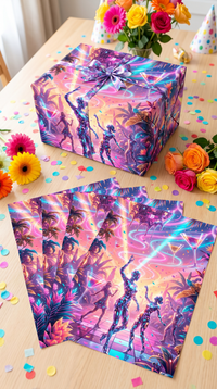 Lustiges Geschenkpapier Set 5 Bögen Discoqueen - witziges Motiv zum Geburtstag