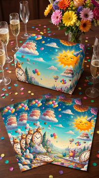 Lustiges Geschenkpapier Set 5 Bögen Lebensfreude 2 - witziges Motiv zum Geburtstag