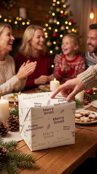 Elegantes Geschenkpapier Weihnachten 1 Bogen Elegante Typographie  - Motiv für Weihnachten