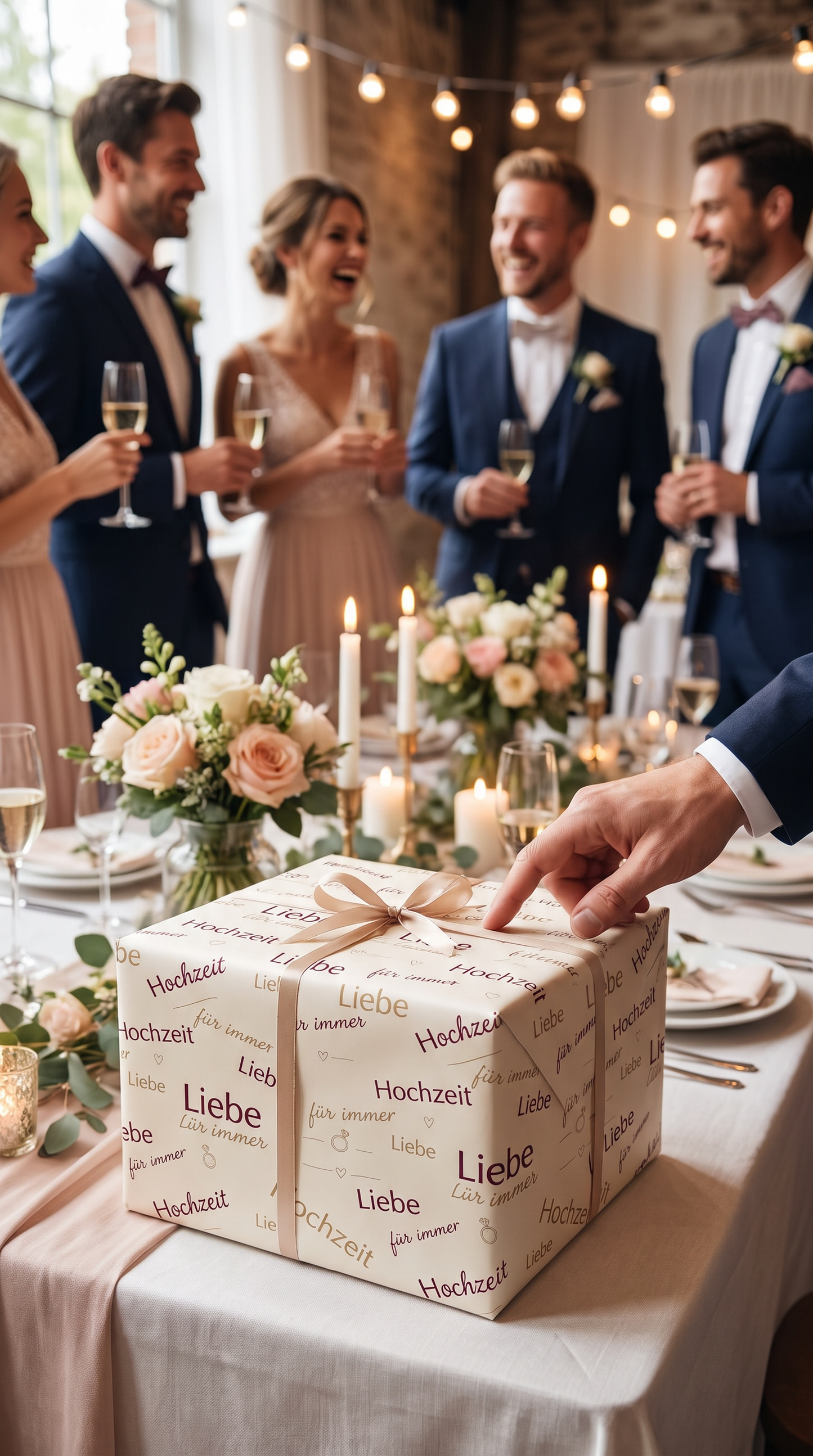 Elegantes Geschenkpapier Hochzeit und Liebe 1 Bogen Elegante Typographie