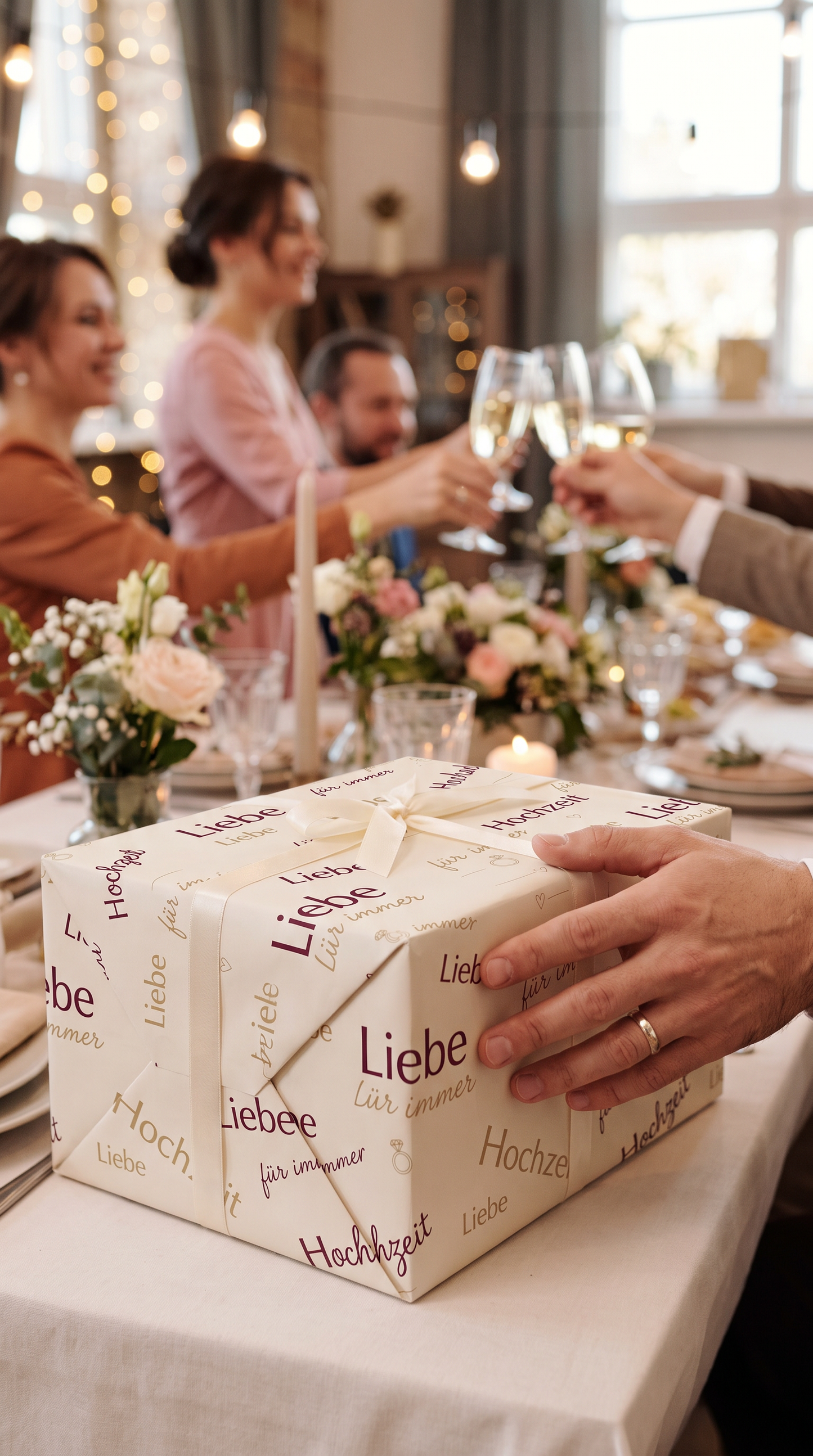 Elegantes Geschenkpapier Hochzeit und Liebe 1 Bogen Elegante Typographie