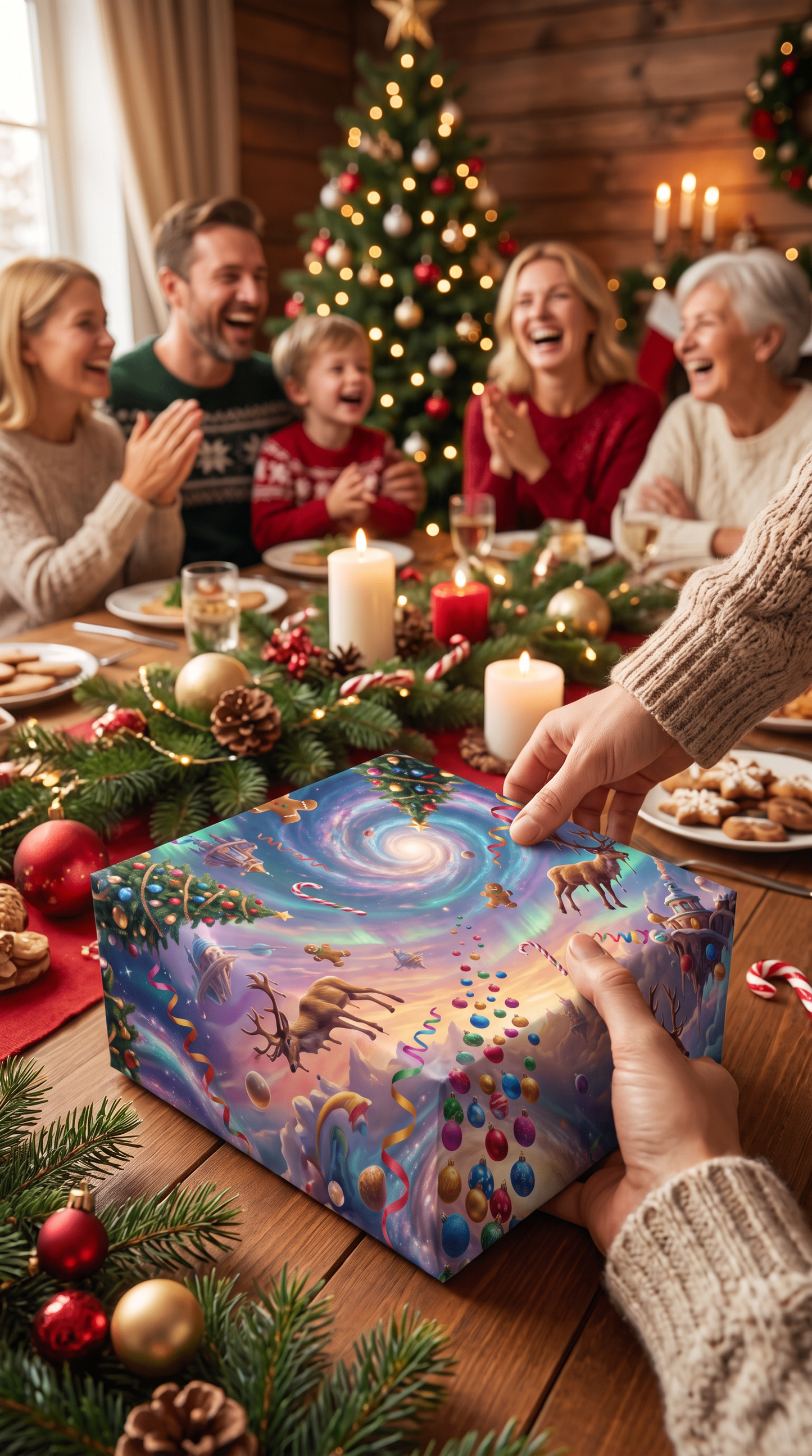 Verrücktes Geschenkpapier Weihnachten 1 Bogen Crazy Xmas - crazy Motiv für Weihnachten