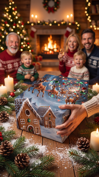 Süßes Geschenkpapier Weihnachten 1 Bogen Knusperhäuschen - Motiv für Weihnachten