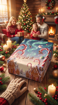 Tolles Geschenkpapier Weihnachten 1 Bogen Nordlichter - Motiv für Weihnachten