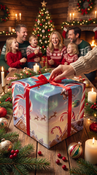Tolles Geschenkpapier Weihnachten 1 Bogen Nordlichter - Motiv für Weihnachten