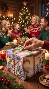 Liebevolles Geschenkpapier Weihnachten 1 Bogen Worm Wishes - süßes Motiv für Weihnachten