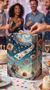 Lustiges Geschenkpapier 1 Bogen Scrabble - witziges Motiv zum Geburtstag
