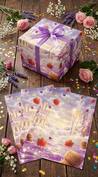 Lustiges Geschenkpapier Set 5 Bögen Prosecco - witziges Motiv zum Geburtstag