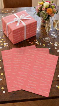 Lustiges Geschenkpapier Set 5 Bögen Lebensfreude - witziges Motiv zum Geburtstag - Individuelle Einladung
