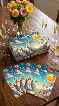 Lustiges Geschenkpapier Set 5 Bögen Lebensfreude 2 - witziges Motiv zum Geburtstag