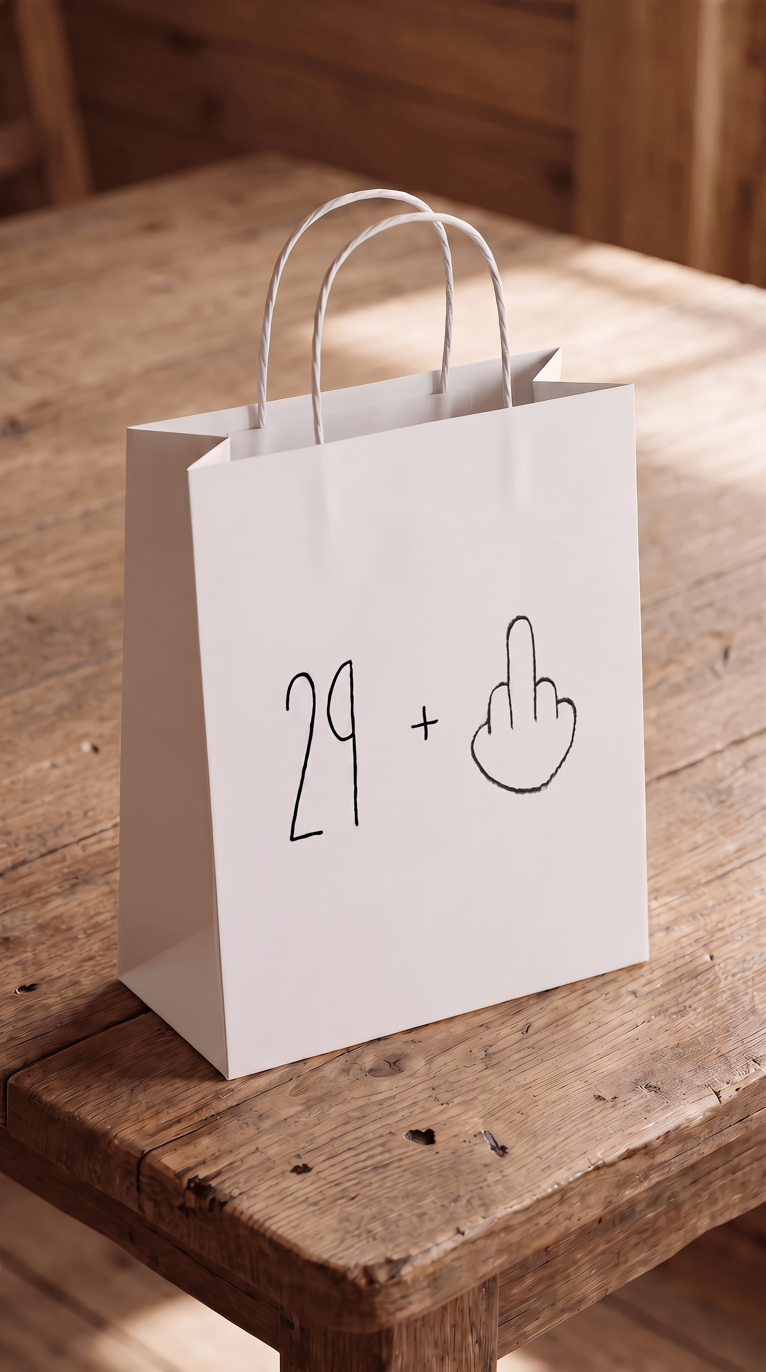 Geschenktüte „29+ Mittelfinger“ – Lustige Geschenkverpackung zum 30. Geburtstag