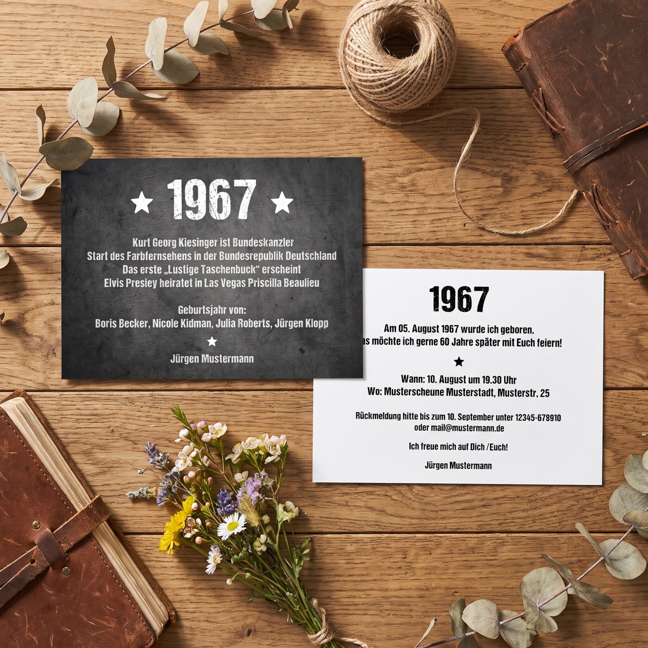 Einladung zum 60. Geburtstag 1967 – personalisierbar | Individuelle Einladung