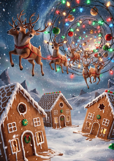 Süßes Geschenkpapier Weihnachten Set 5 Bögen Knusperhäuschen - Motiv für Weihnachten - Individuelle Einladung