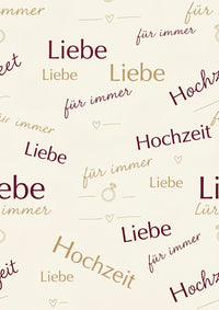 Elegantes Geschenkpapier Hochzeit und Liebe Set 5 Bögen Elegante Typographie