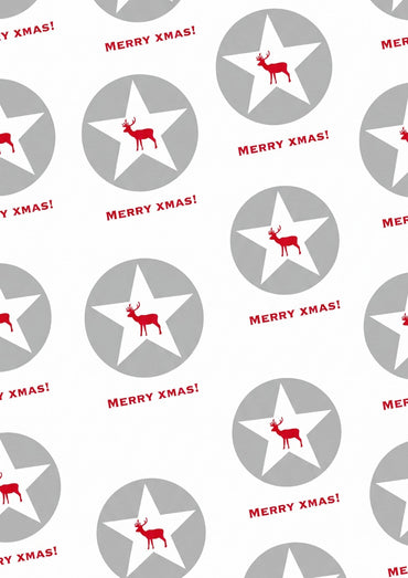 Liebevolles Geschenkpapier Weihnachten Set 5 Bögen Merry Xmas - cleanes Motiv für Weihnachten