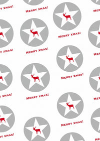 Klassisches Geschenkpapier Weihnachten 3er Set Merry XMAS, Geschenkverpackung DIN A2, Weihnachtskarte  inkl. Umschlägen