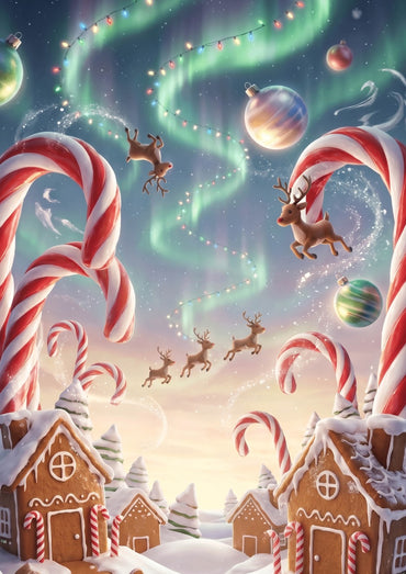 Tolles Geschenkpapier Weihnachten Set 5 Bögen Nordlichter - Motiv für Weihnachten - Individuelle Einladung