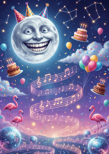 Lustiges Geschenkpapier Set 5 Bögen PARTY night - witziges Motiv zum Geburtstag