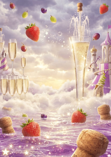 Lustiges Geschenkpapier Set 5 Bögen Prosecco - witziges Motiv zum Geburtstag