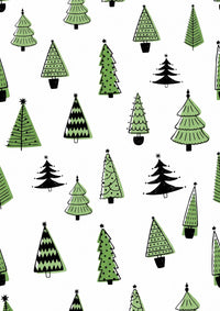 Liebevolles Geschenkpapier Weihnachten Set 5 Bögen Tannenbaum - süßes Motiv für Weihnachten