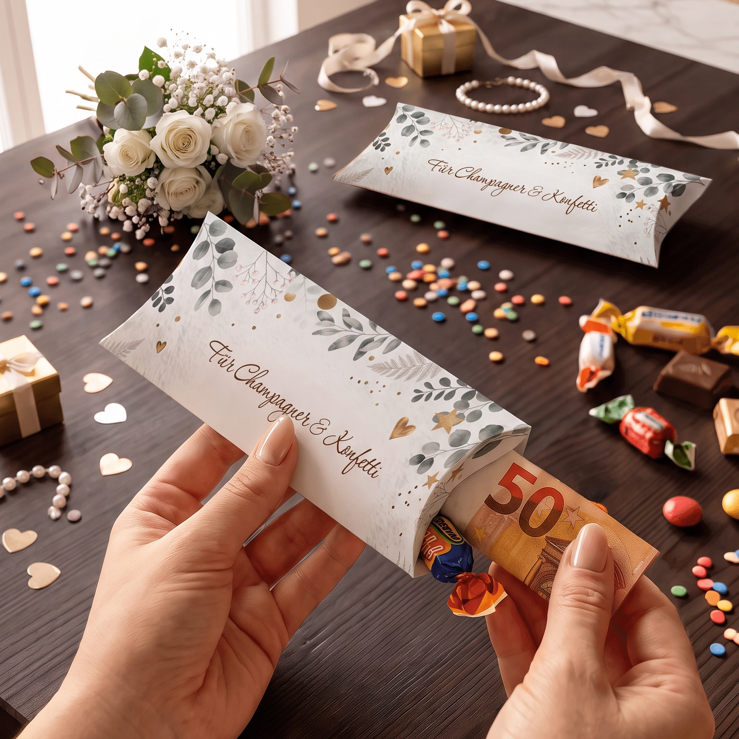 Geldgeschenk Verpackung Hochzeit – Für Champagner & Konfetti | Lustiges Geldgeschenk