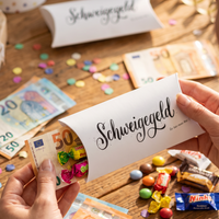 Lustige Geldgeschenkverpackung – Schweigegeld | Kalligraphie